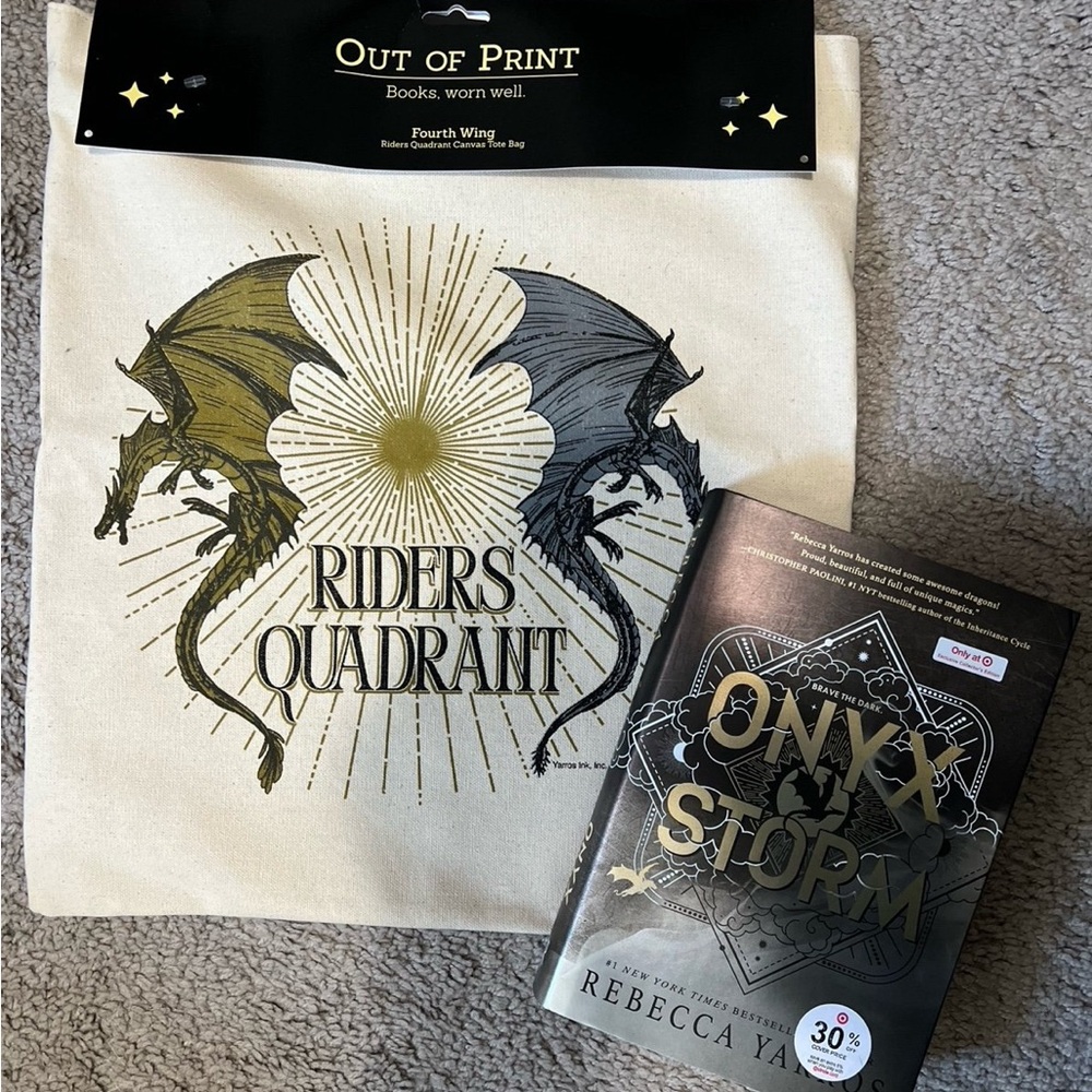 Onyx Storm Target Edition with Out of Print Tote Bag